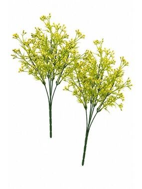 Set of 2 Yellow Faux Wax Flower Sprays 13 Inch Artificial Filler Flowers